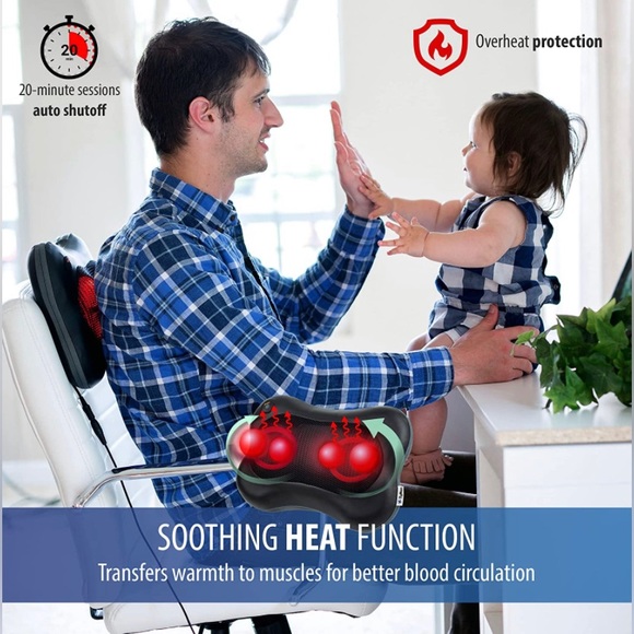 Zyllion Shiatsu Back & Neck Massager Deep Tissue Massage Pillow w Heat NEW NWT - Picture 5 of 16